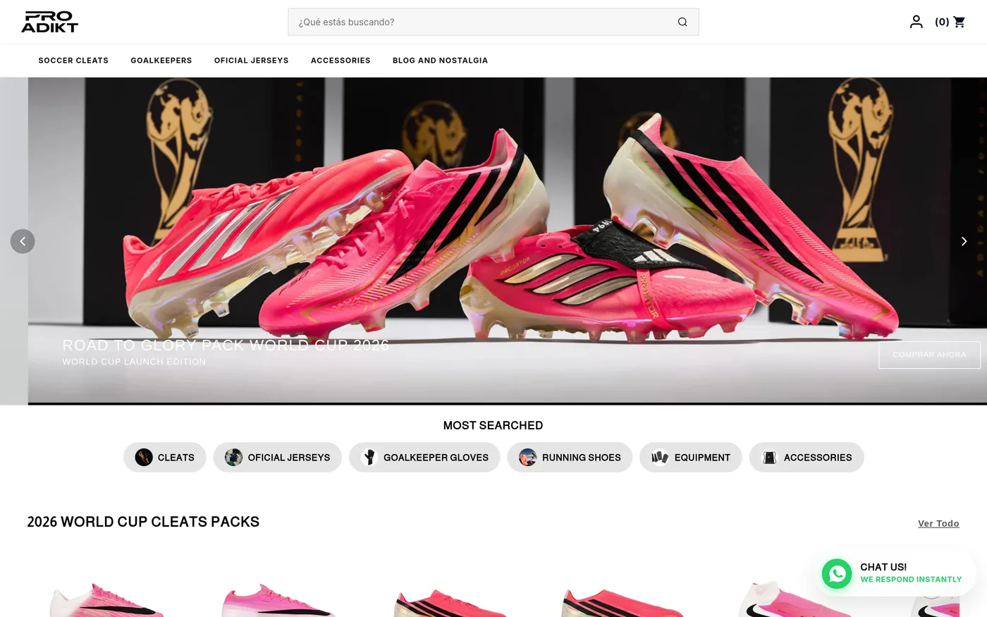 Tienda online de botas y camisetas de fútbol PROADIKT