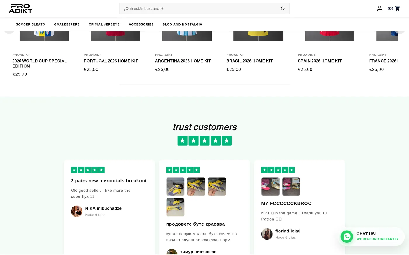 Reseñas reales de clientes en la home.