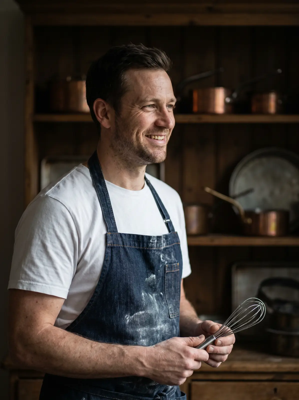 Marc Vidal, pastry chef, in the kitchen